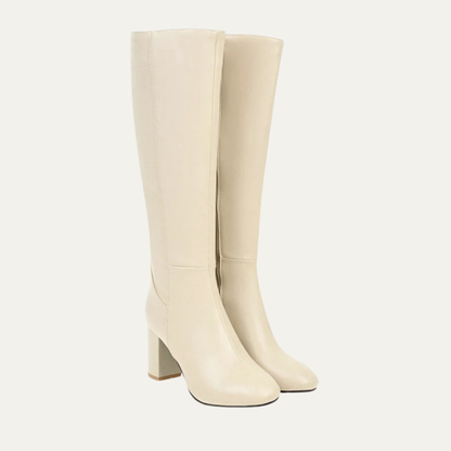 VogeLuxe | Women’s Minimalist Knee High Block Heel Boots
