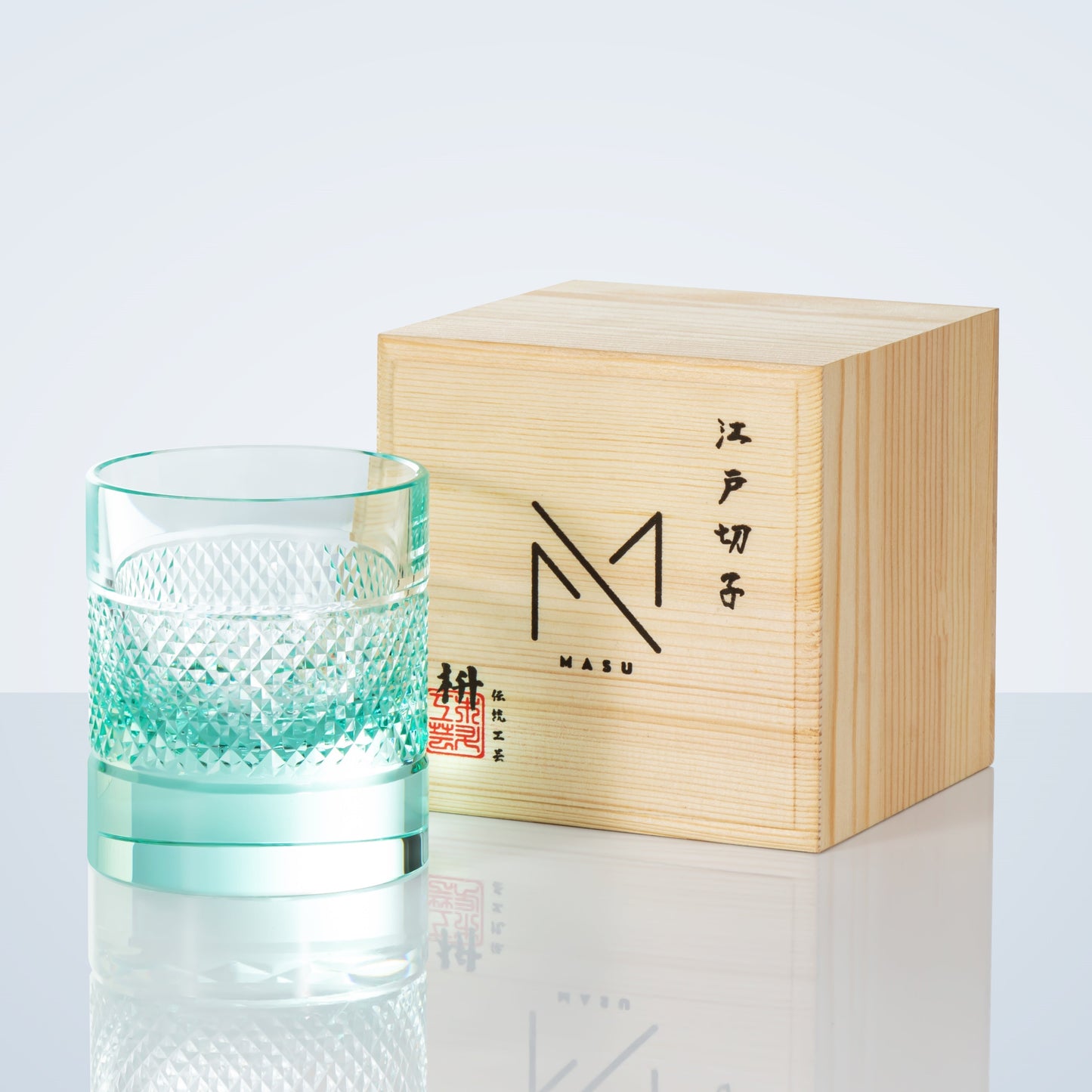 Colorful Diamond Whisky Glasses Set with Wood Case