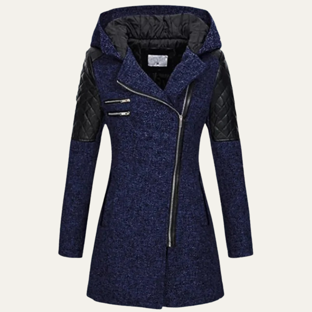 VogeLuxe | Women’s Mid Length Asymmetrical Zip Winter Coat