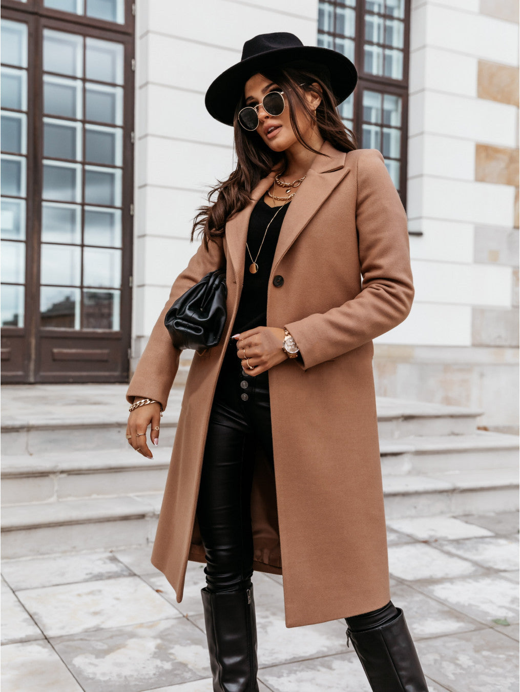 Classic Women's Trench Coat with Button Front - VogeLuxe