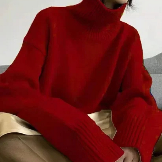 Warm Cozy Cable Knit Turtleneck Sweater - VogeLuxe