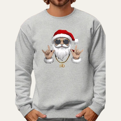 VogeLuxe | Men’s Rock On Santa Christmas Sweatshirt