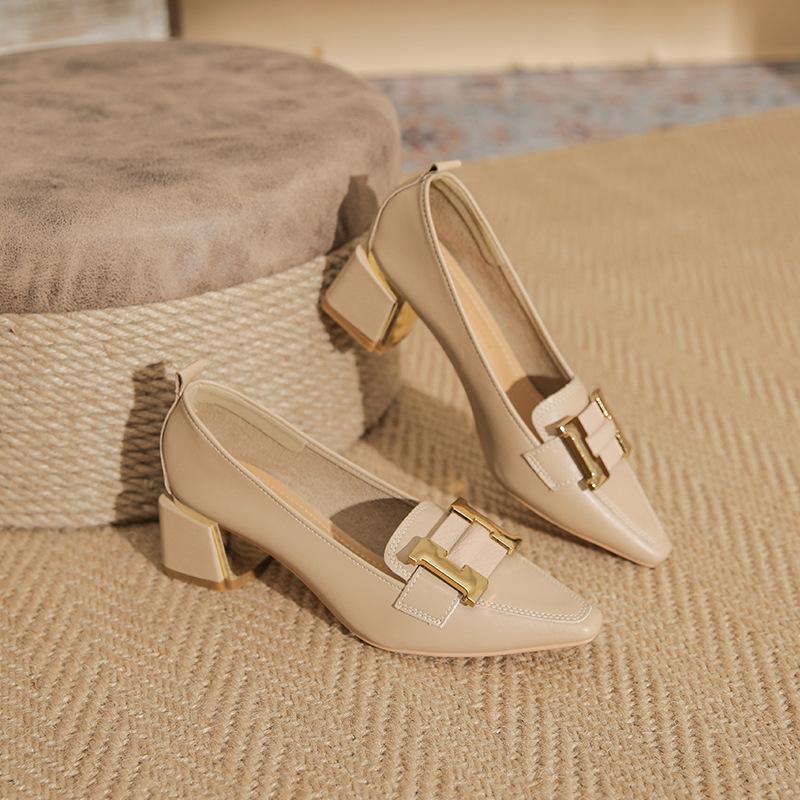 Classic Block Heel Loafers for Women - VogeLuxe