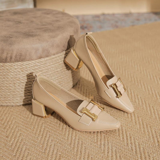 Classic Block Heel Loafers for Women - VogeLuxe