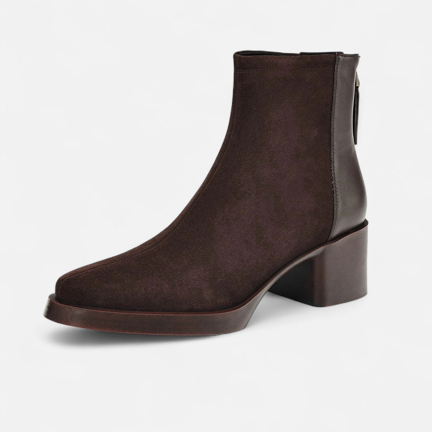 Luxury Suede Ankle Boots for Women - Block Heel