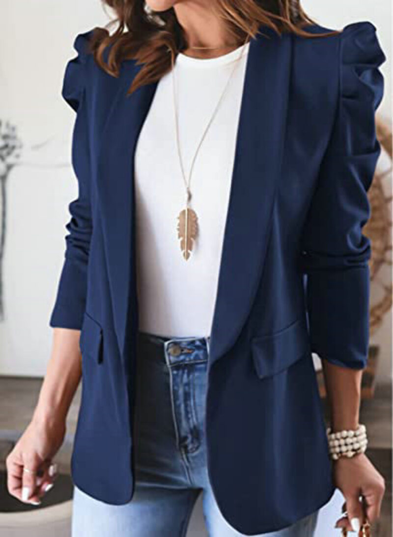 Classic Fit Women's Single Button Blazer Jacket