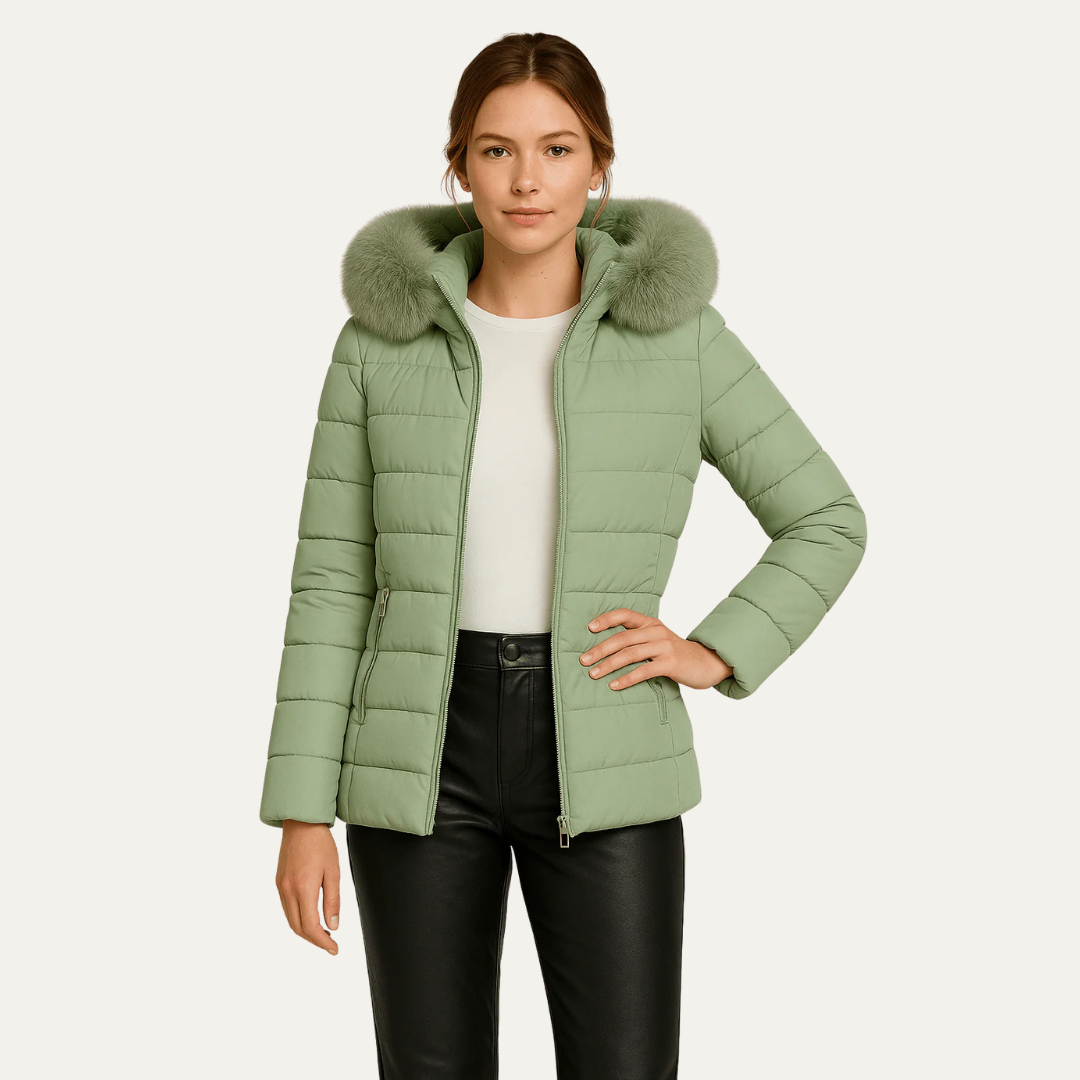 VogeLuxe | Women’s Elegant Hip-Length Puffer Jacket