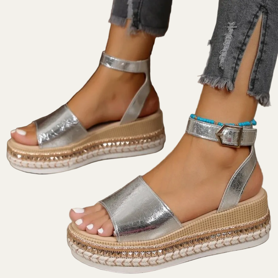 VogeLuxe | Women’s Platform Espadrille Sandal with Adjustable Ankle Strap