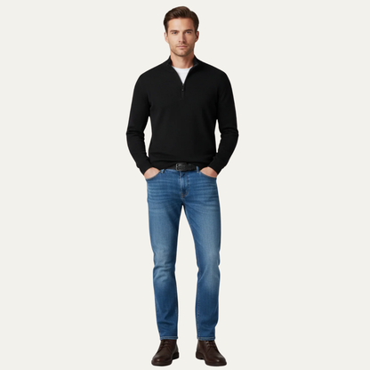VogeLuxe | Men’s Fine Gauge Quarter Zip Pullover