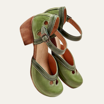 VogeLuxe | Women’s Closed Toe Block Heel Pump with Cutout Toe Detail
