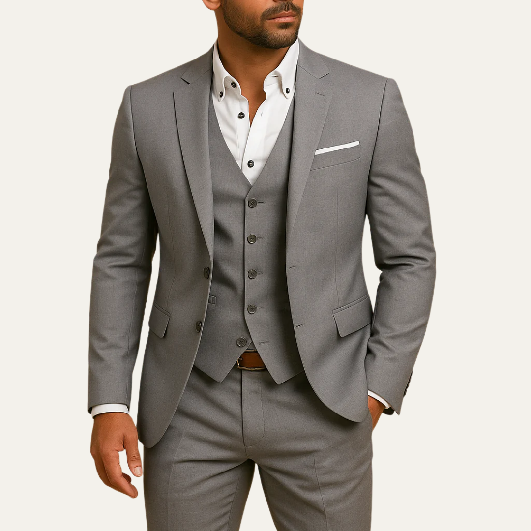 VogeLuxe | Men’s Tailored Three Piece Formal Suit Set