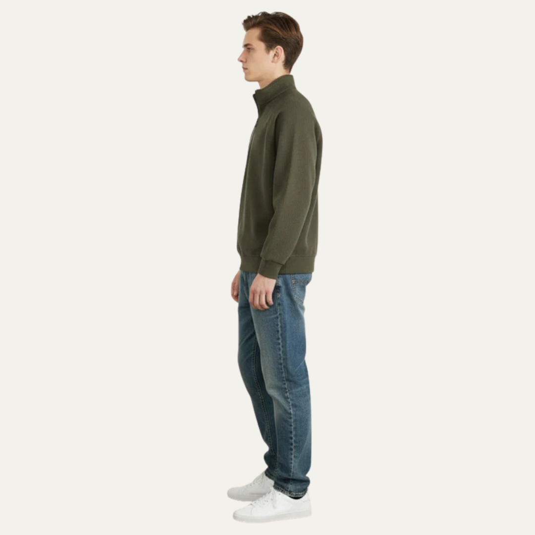 VogeLuxe | Men’s Soft Fleece Quarter Zip Sweater