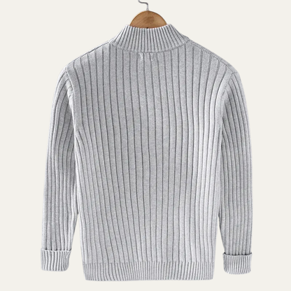 VogeLuxe | Men’s Wide Ribbed Full Zip Cardigan