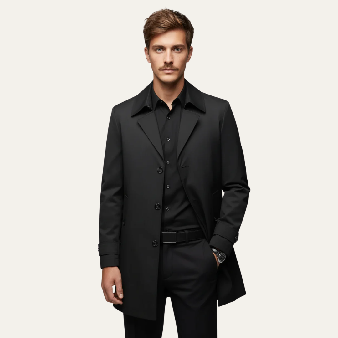 VogeLuxe | Men’s Classic Short Trench Coat