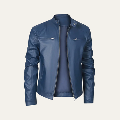 VogeLuxe | Men’s Fitted Leather Motorcycle Jacket