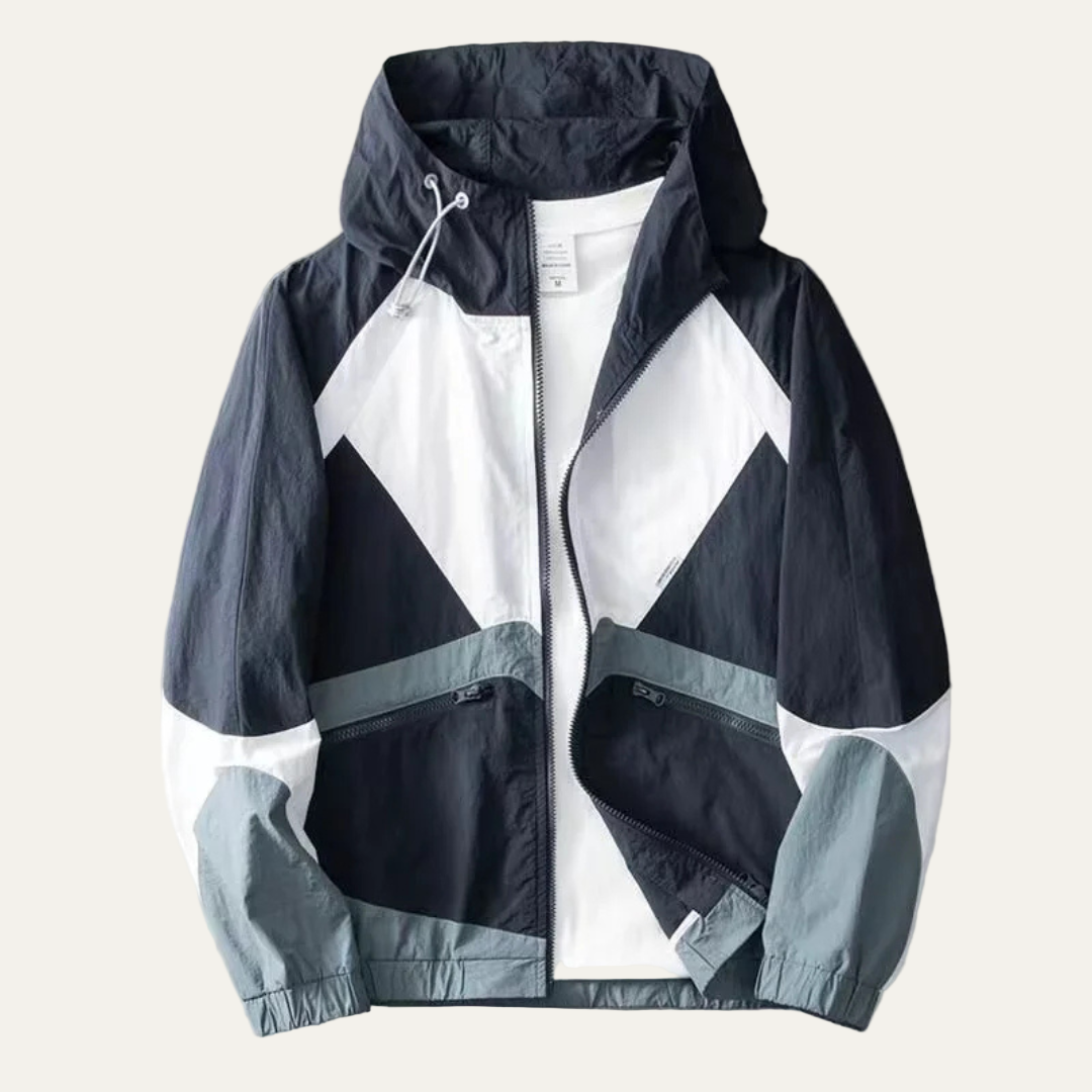 VogeLuxe | Men’s Lightweight Color Block Windbreaker Jacket