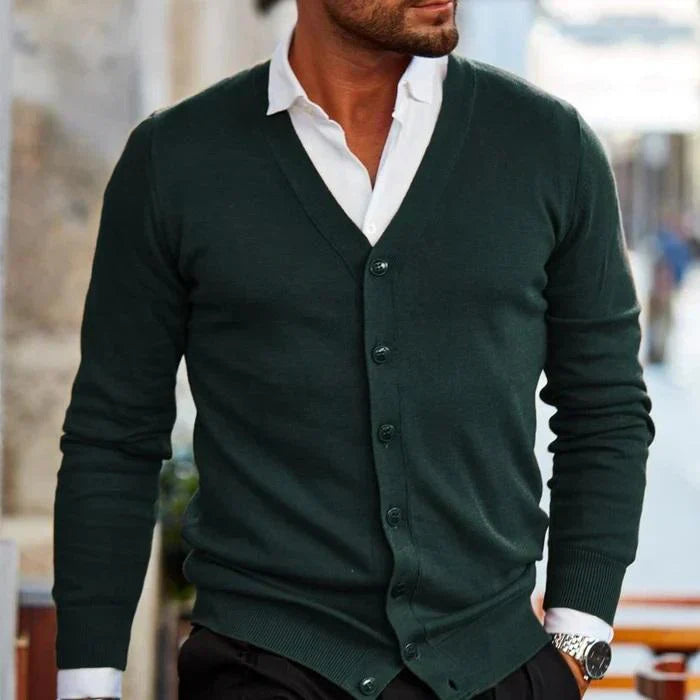 Classic Men's Button Front Sweater