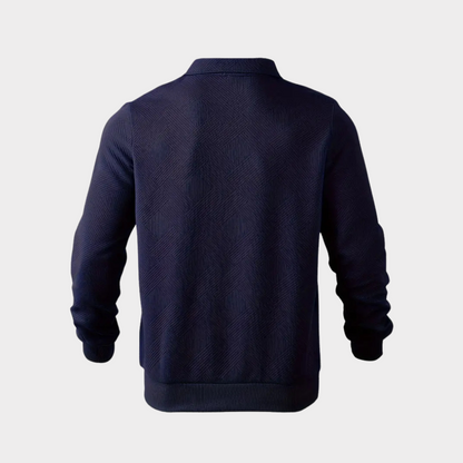 VogeLuxe | Men’s Quarter Zip Textured Knit Pullover
