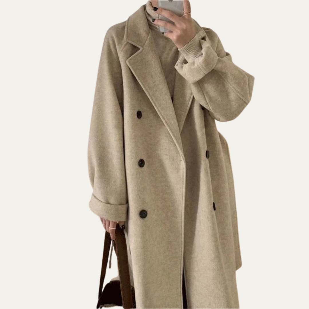 VogeLuxe | Women’s Elegant Double-Breasted Overcoat