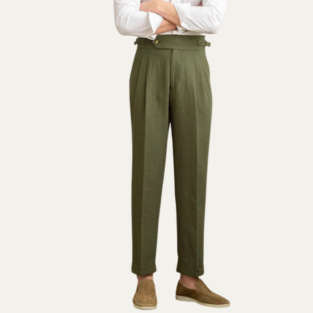 VogeLuxe | Men’s High-Waist Pleated Summer Chinos