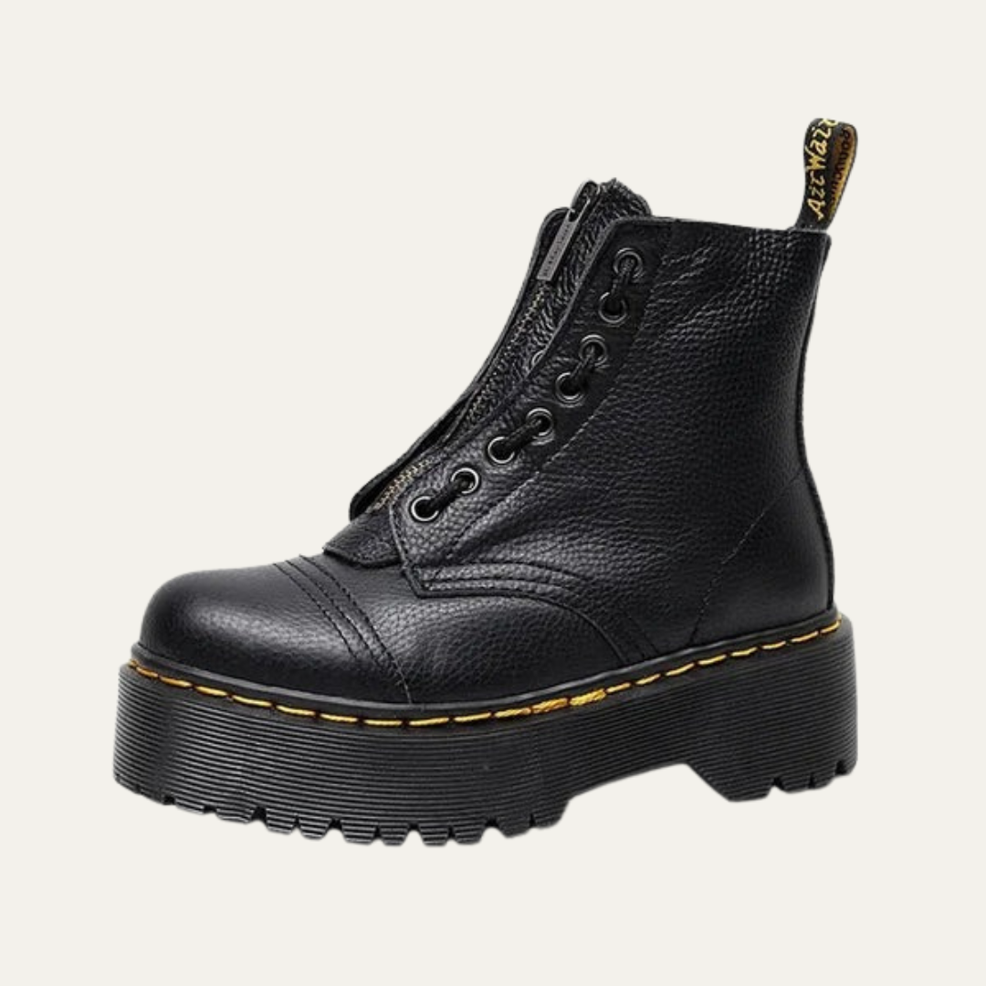VogeLuxe | Women’s Chunky Platform Zip Front Ankle Boots