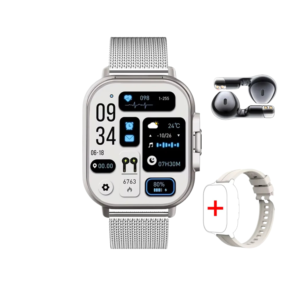 Versatile Smart Watch with Bluetooth Headphones