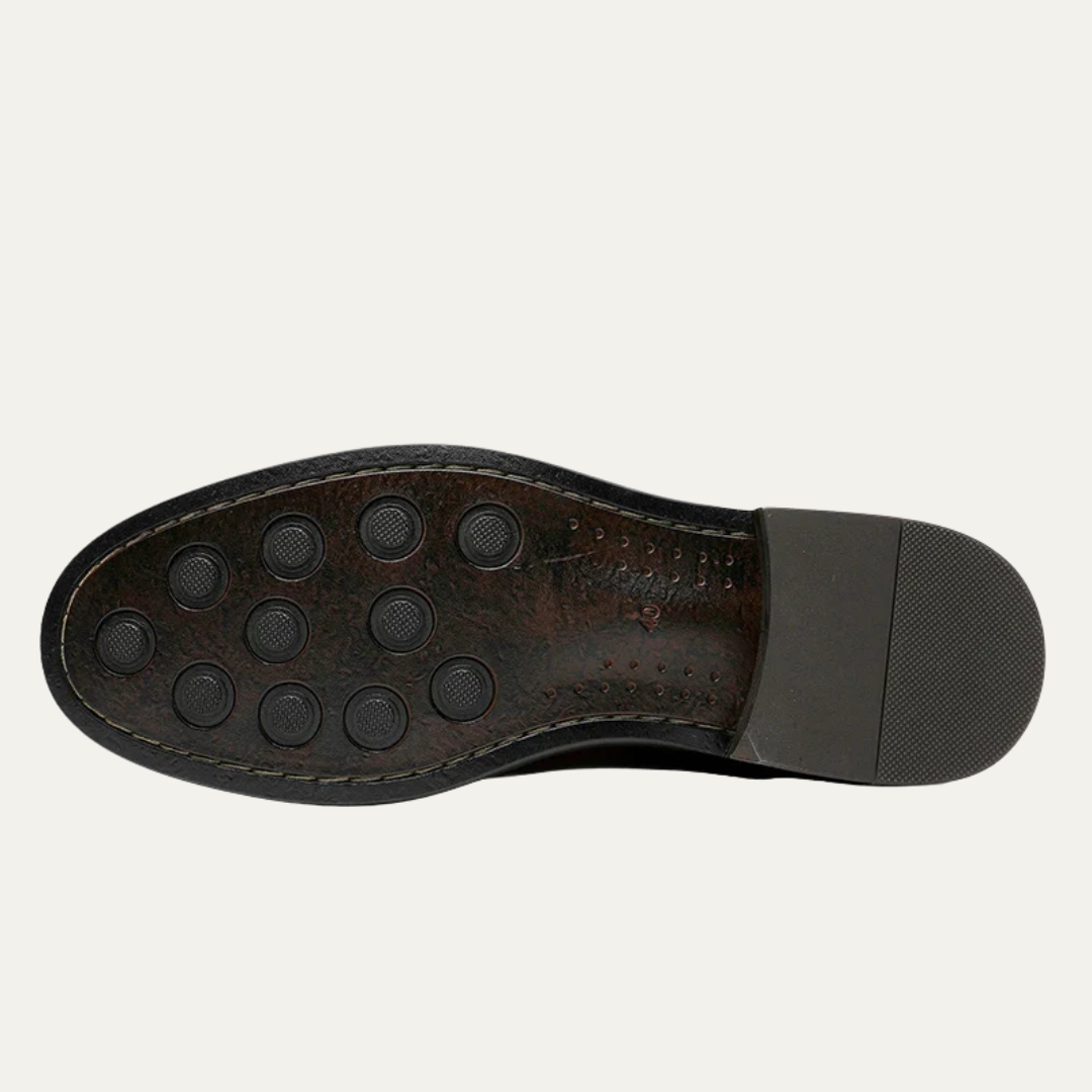 VogeLuxe | Men’s Burnished Leather Cap Toe Oxford Dress Shoes