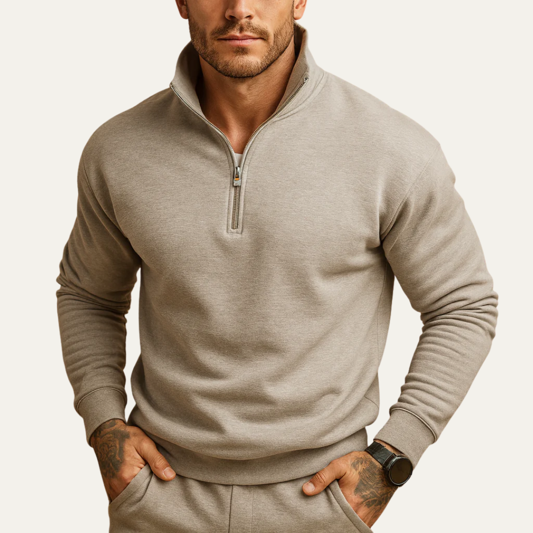 VogeLuxe | Men’s Quarter Zip Relaxed Fit Sweatshirt