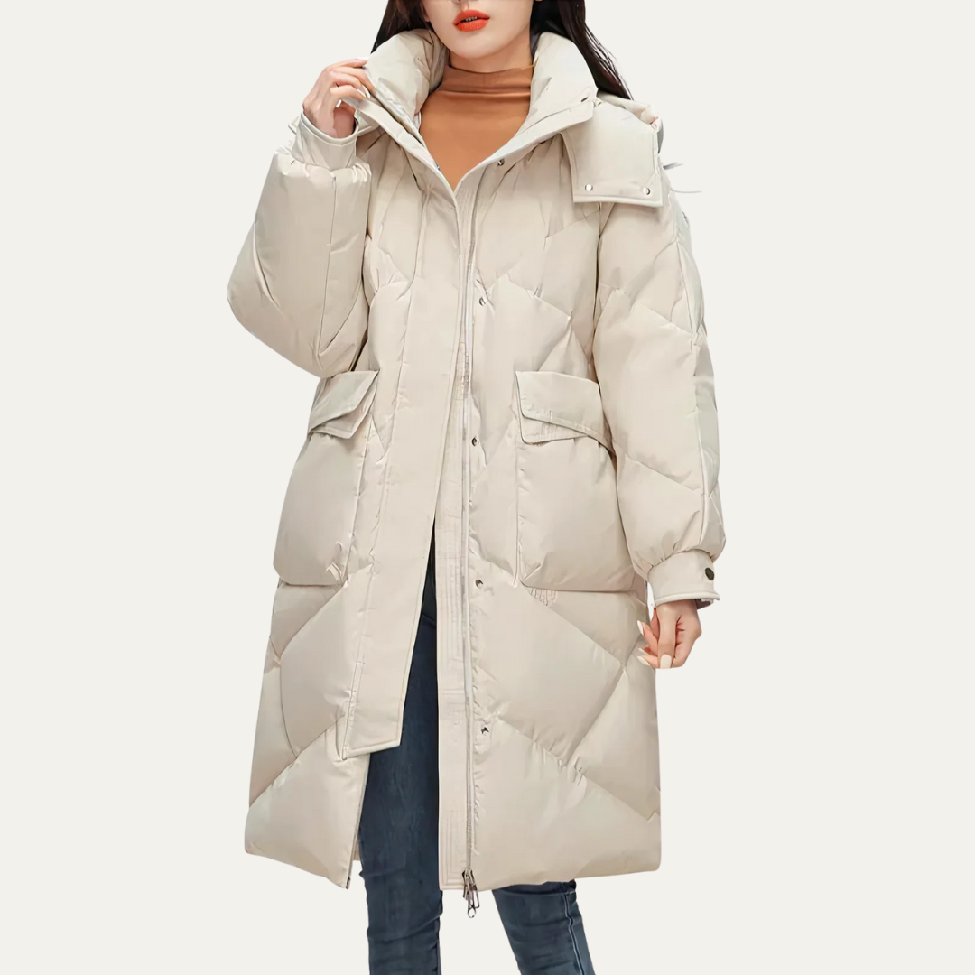VogeLuxe | Women’s Long-Line Quilted Puffer Coat