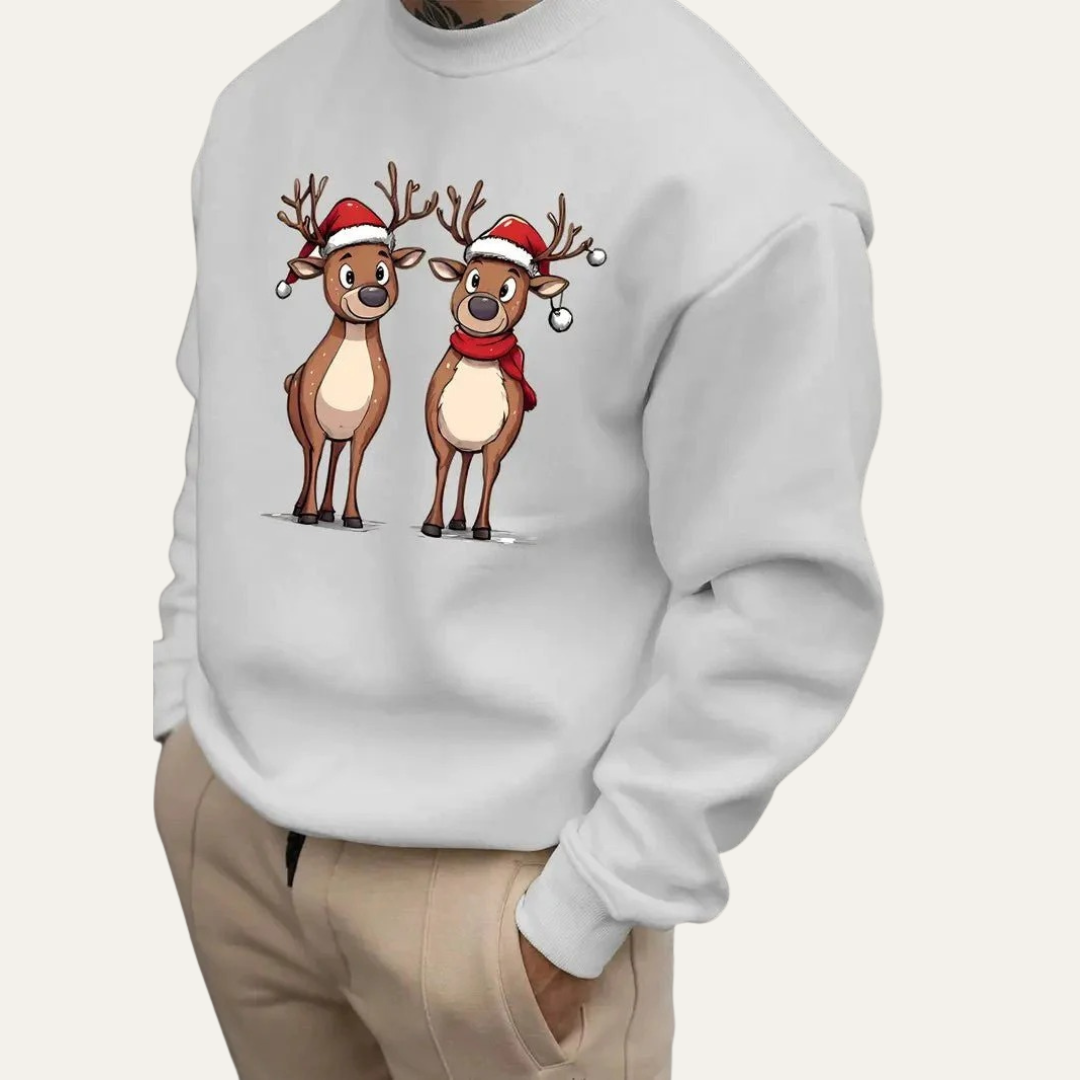 VogeLuxe | Men’s Festive Reindeer Christmas Sweatshirt