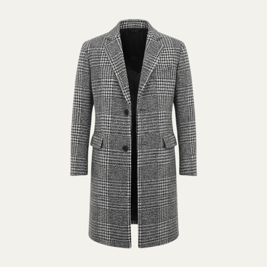 VogeLuxe | Men’s Classic Plaid Topcoat