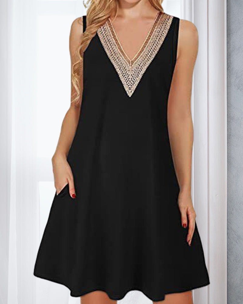 Casual V-Neck Sundress for Women - VogeLuxe