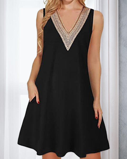 Casual V-Neck Sundress for Women - VogeLuxe
