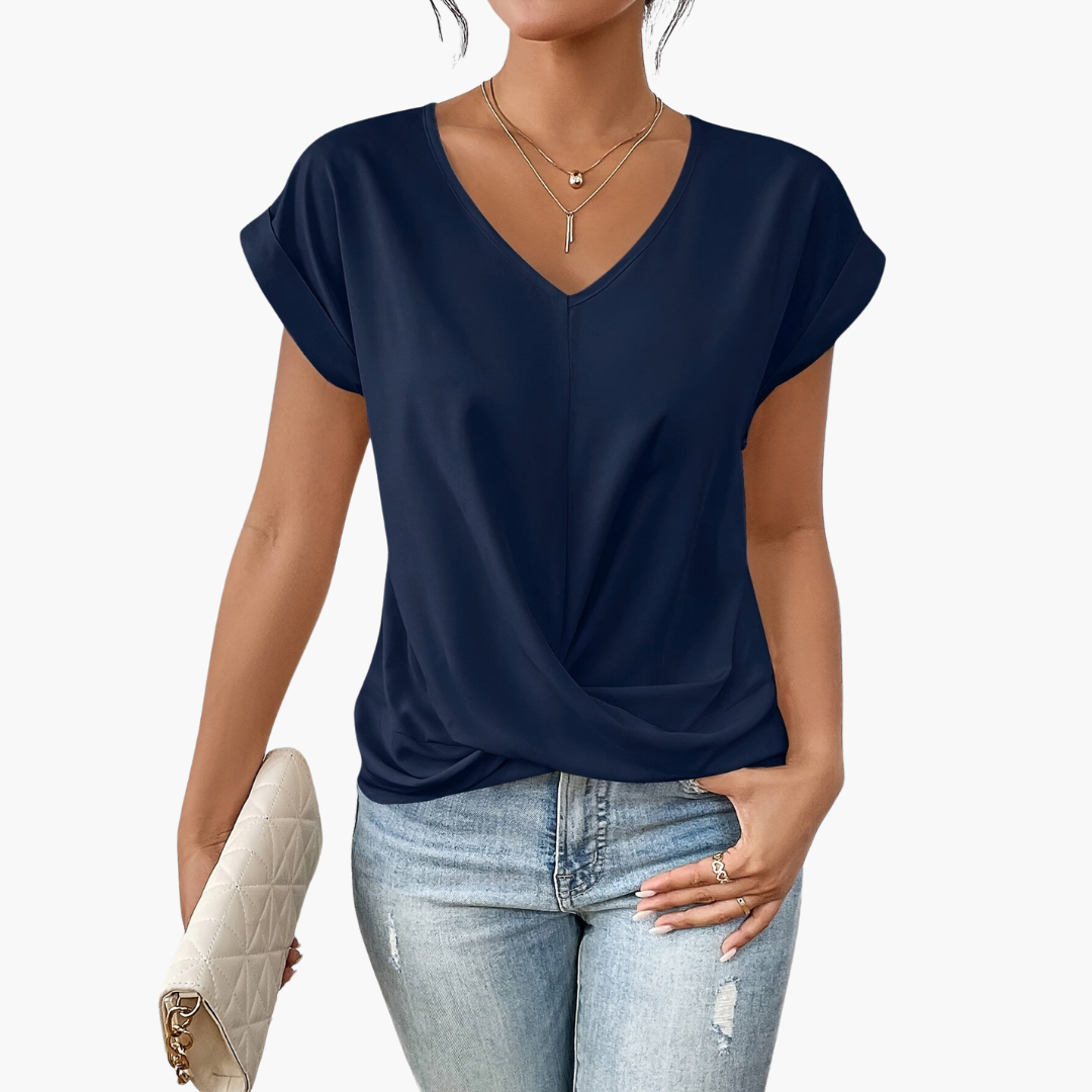 Relaxed Fit Womens Heart Neck Tee Shirt