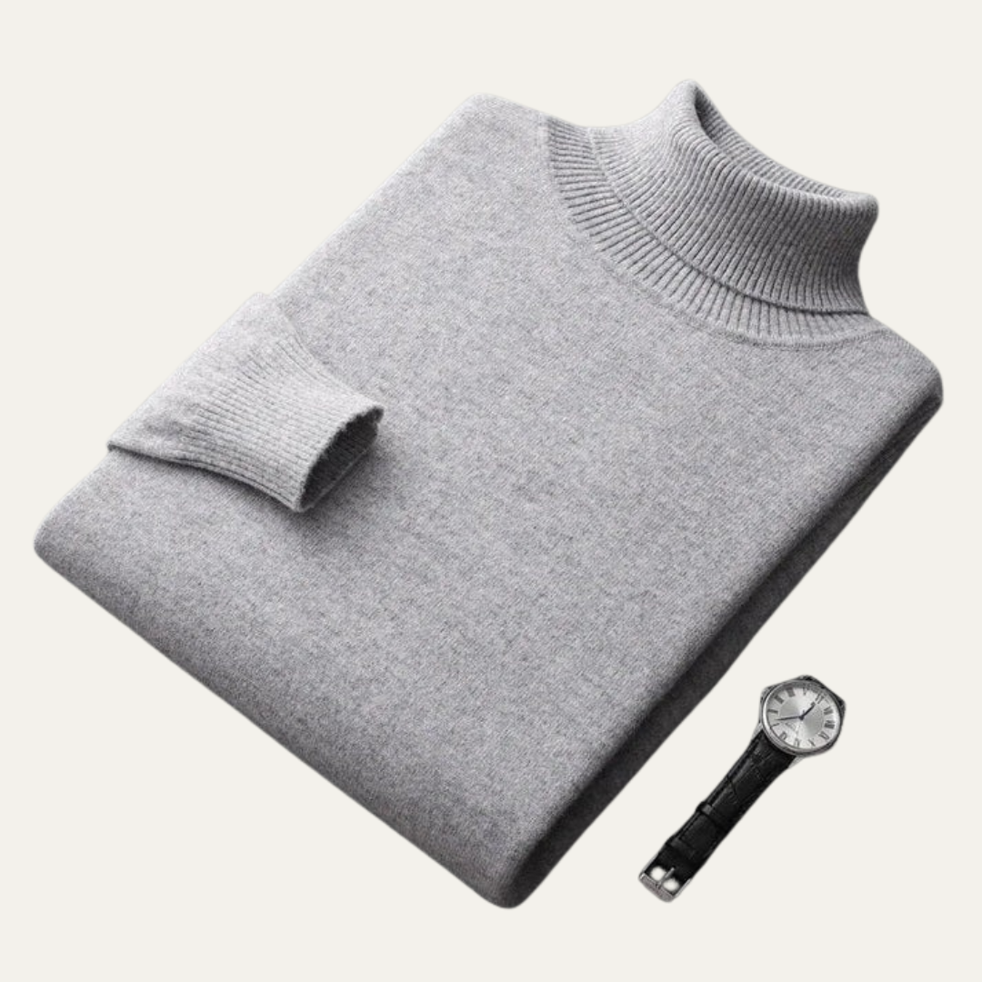 VogeLuxe | Men’s Smooth Knit Turtleneck Pullover