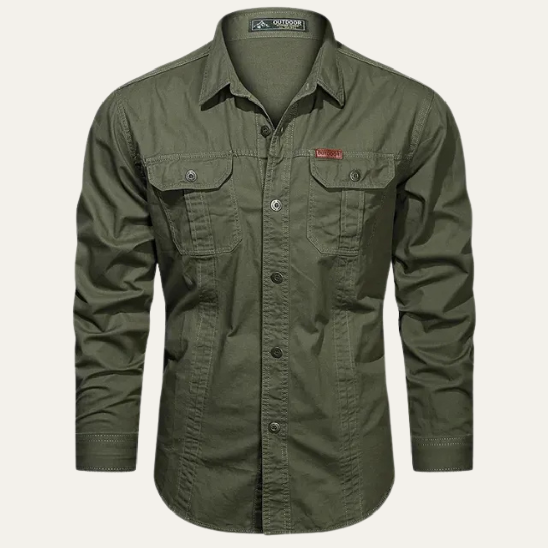 VogeLuxe | Men’s Long Sleeve Tactical Button Shirt