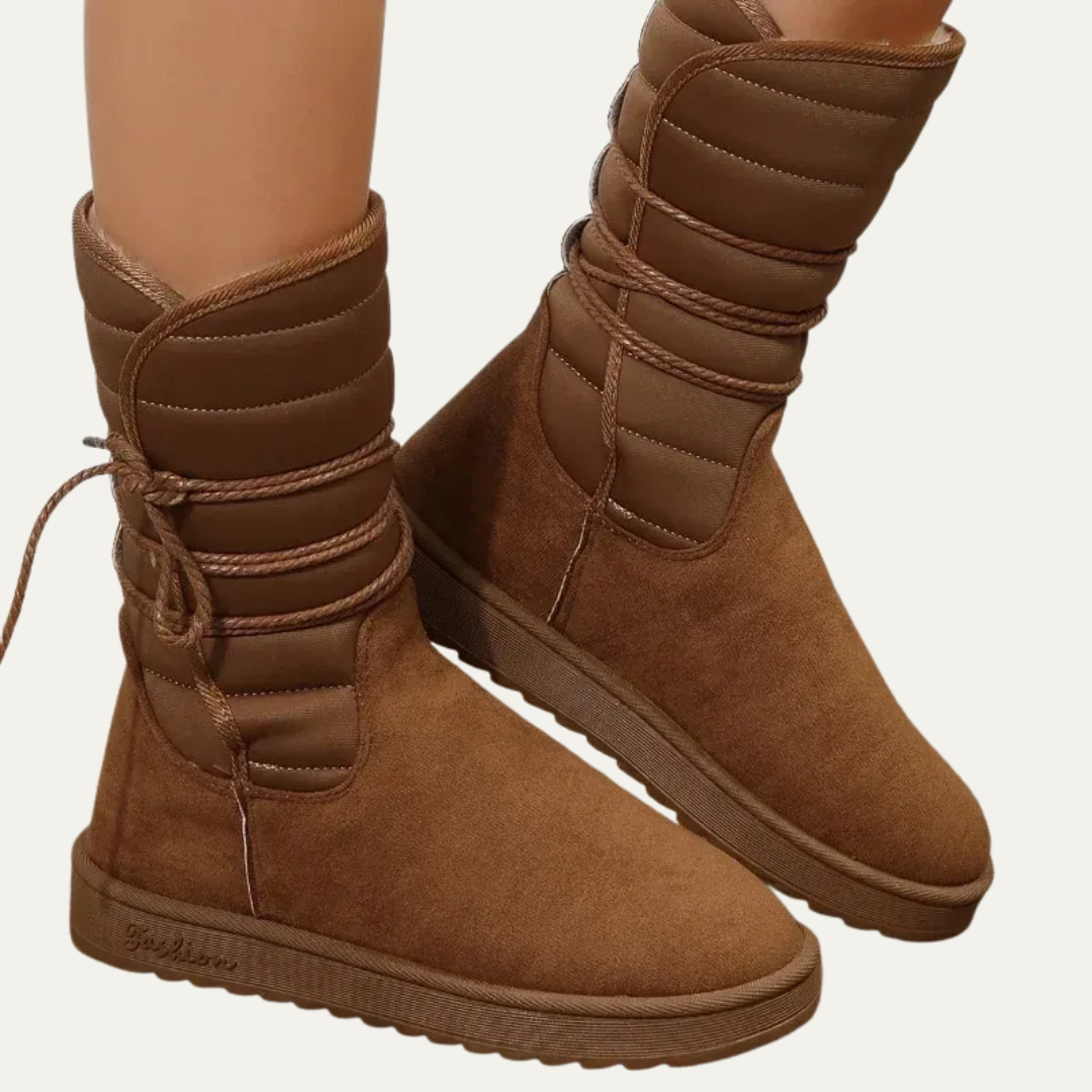 VogeLuxe | Women’s Quilted Faux Fur Lined Mid Calf Winter Boots