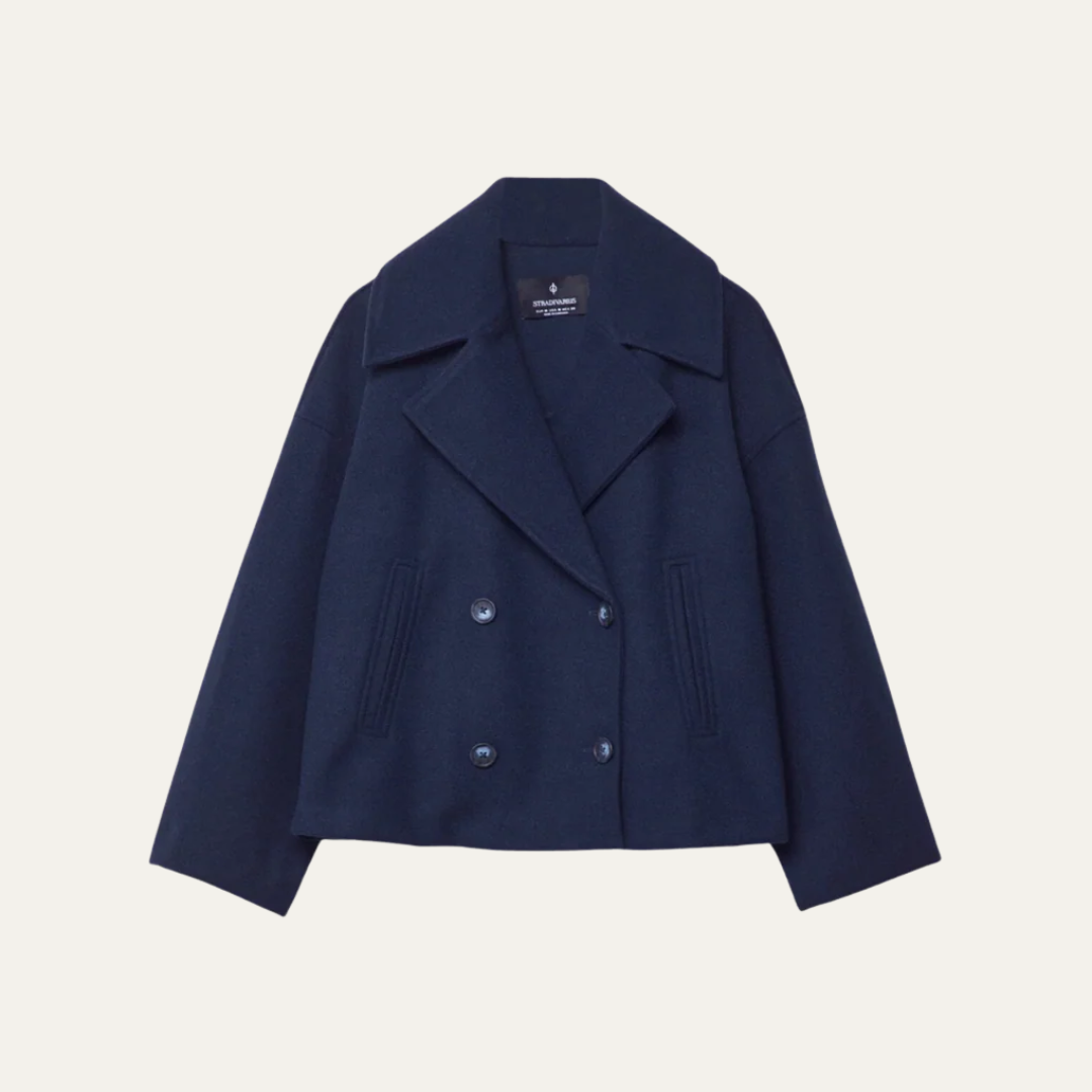 VogeLuxe | Women’s Timeless Chunky Cropped Peacoat