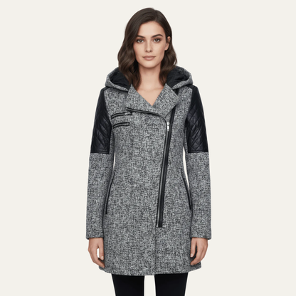 VogeLuxe | Women’s Mid-Length Moto Coat