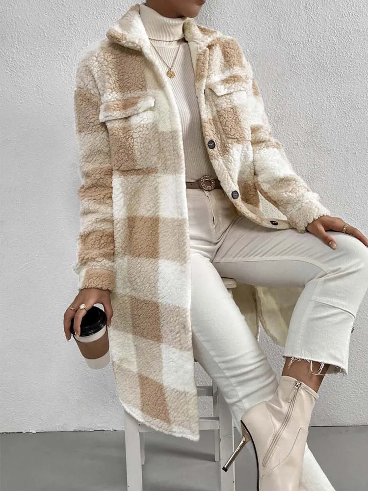 Relaxed Fit Women's Button Down Trench Coat
