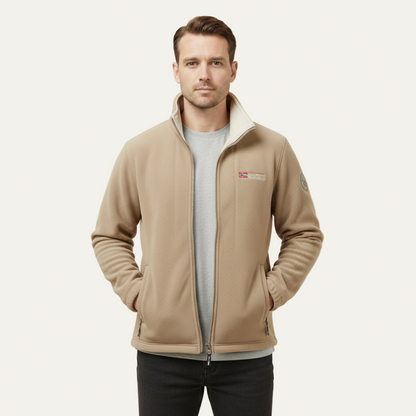 VogeLuxe | Men’s Textured Fleece High Collar Zip Jacket