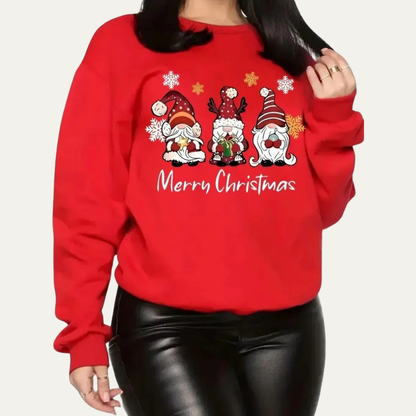 VogeLuxe | Women’s Christmas Gnome Crewneck Sweatshirt