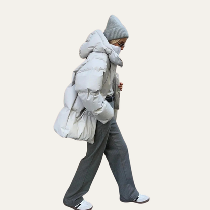 VogeLuxe | Women’s Oversized High-Neck Cropped Puffer Jacket