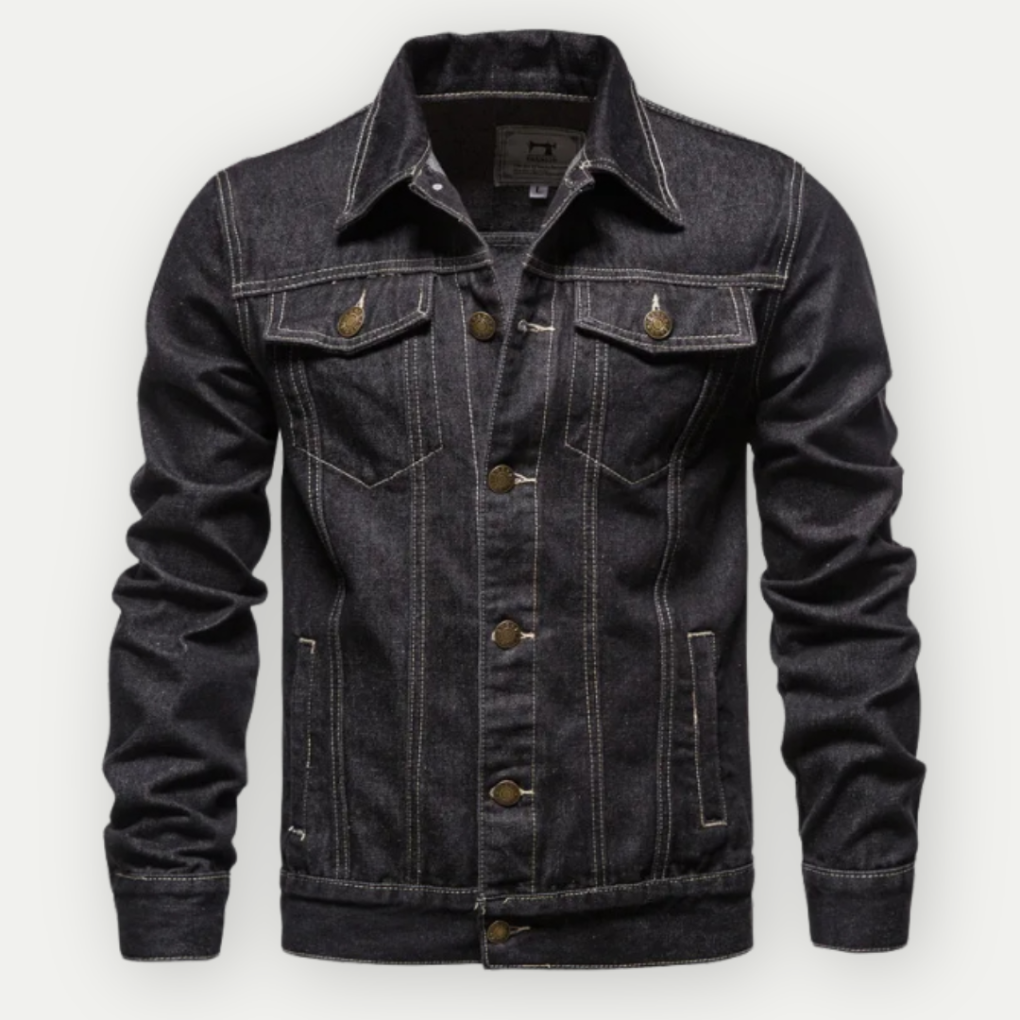 VogeLuxe | Men’s Turn Down Collar Denim Jacket