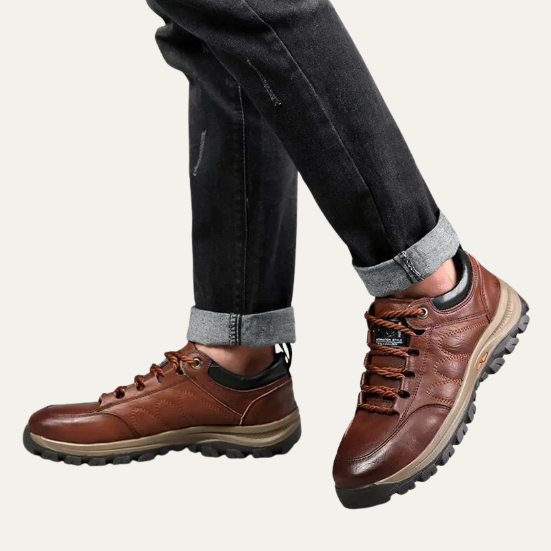 VogeLuxe | Men’s Casual Pebbled Leather Walking Shoes