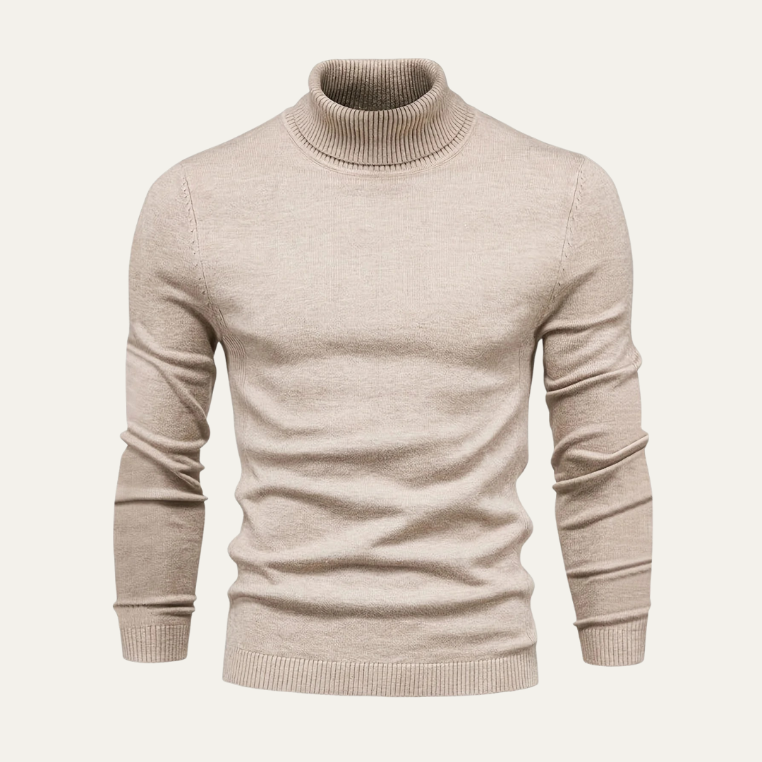 VogeLuxe | Men’s Ribbed Turtleneck Long Sleeve Sweater