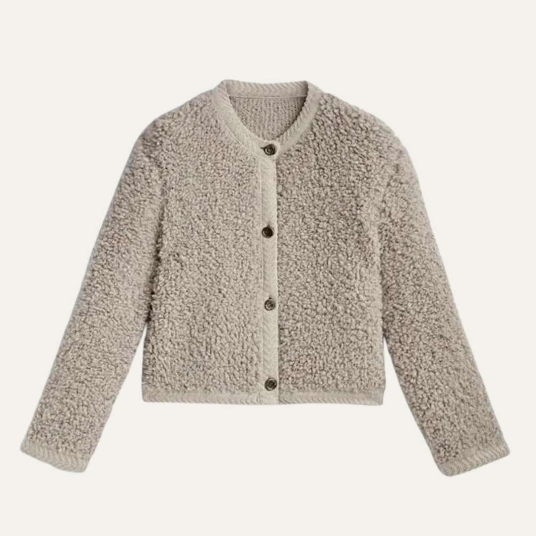 VogeLuxe | Women’s Fuzzy Cropped Insulation Cardigan