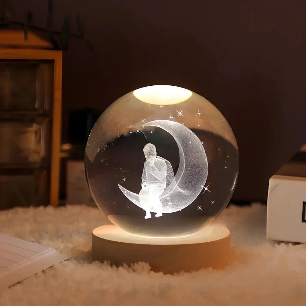 Glowing Orb LED Nightlight Galaxy Pattern