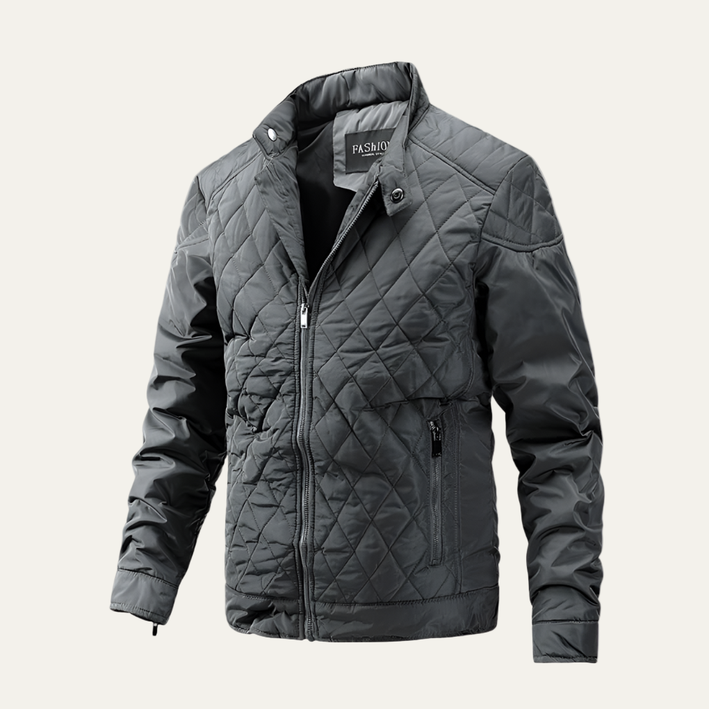 VogeLuxe | Men’s Warm Stand Collar Cotton Padded Bomber Jacket