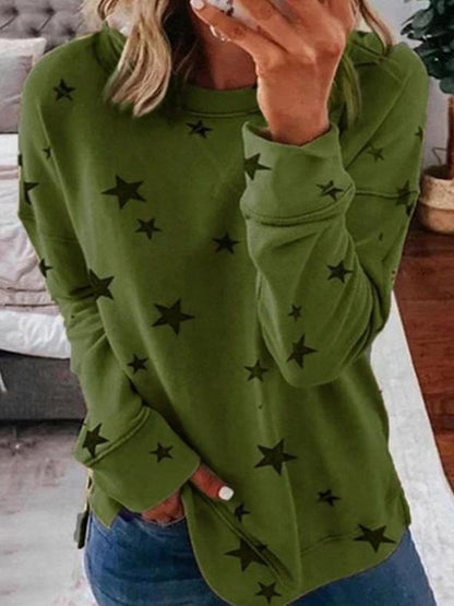 Cozy Winter Women's Star Pattern Sweatshirt